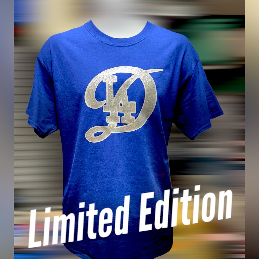 Brand new Limited edition Los Angeles Dodgers crewneck T-shirt with custom logo